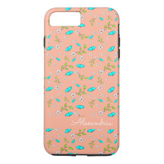 Daisies and Butterflies Coral & Turquoise iPhone 8 Plus/7 Plus Case