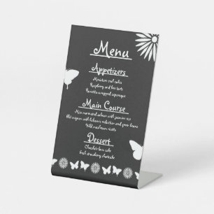 Daisies and Butterflies in Black Pedestal Sign