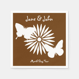 Daisies and Butterflies in Chocolate Napkins