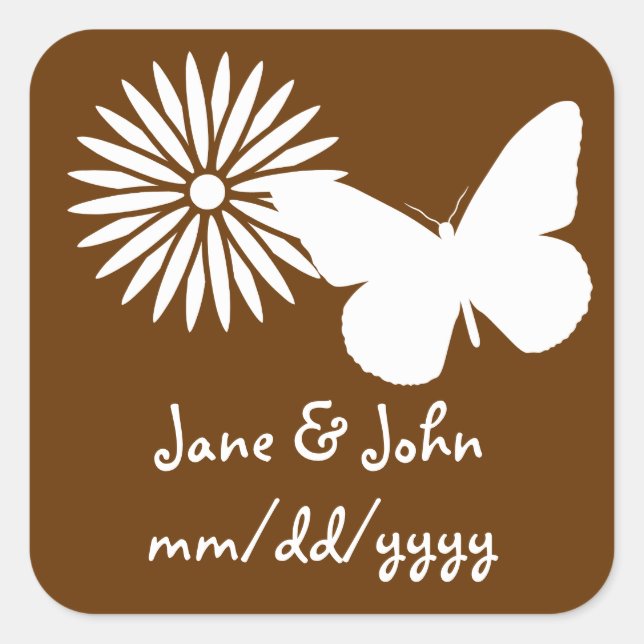 Daisies and Butterflies in Chocolate Sticker (Front)