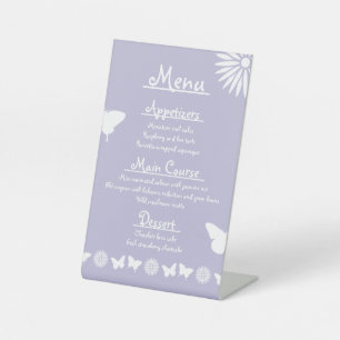 Daisies and Butterflies in Lavender Pedestal Sign