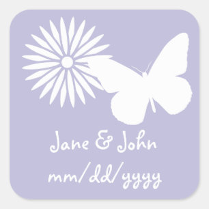 Daisies and Butterflies in Lavender Sticker