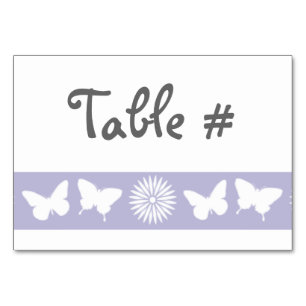 Daisies and Butterflies in Lavender Table Card