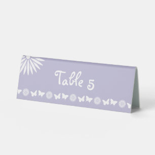 Daisies and Butterflies in Lavender Table Sign