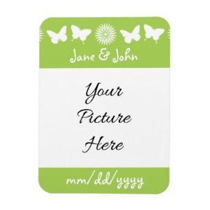 Daisies and Butterflies in Peridot Reminder Magnet