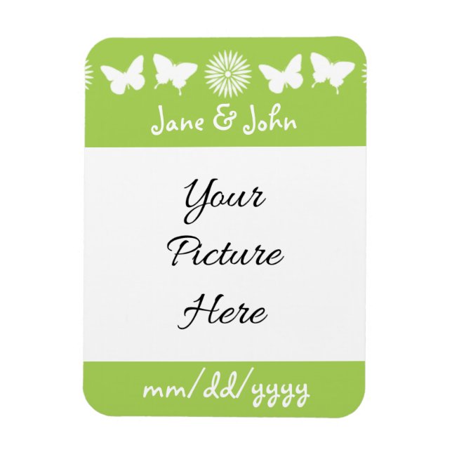 Daisies and Butterflies in Peridot Reminder Magnet (Vertical)