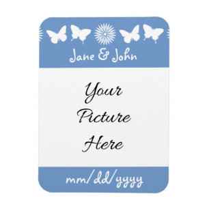 Daisies and Butterflies in Periwinkle Magnet