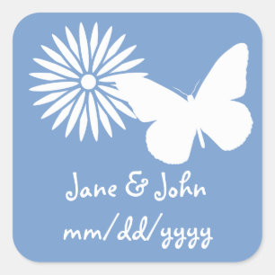 Daisies and Butterflies in Periwinkle Sticker