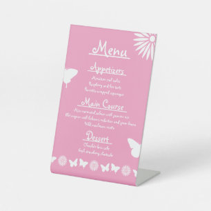 Daisies and Butterflies in Petal Pink Sign