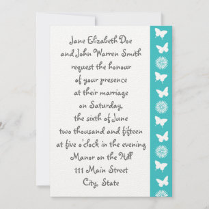 Daisies and Butterflies in Turquoise Invitation