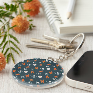 Daisies and Butterflies Key Ring