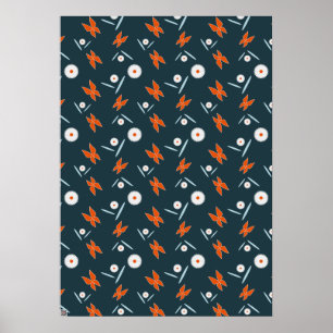 Daisies and Butterflies Poster