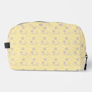 Daisies and Dots 2 - Pastel Yellow and Purple Dopp Kit