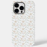 Daisies and Dots 2 - White, Sand and Palm Green
