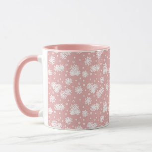 Daisies and Dots - Pink and White Mug