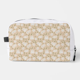 Daisies and Dots - White, Sand and Palm Green Dopp Kit