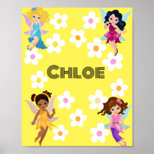 Daisies and fairies poster