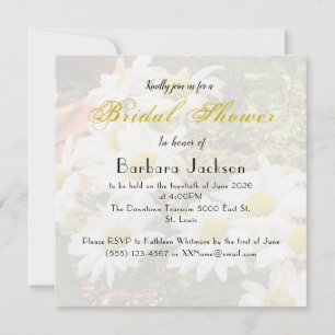 Daisies and Flowing Yellow Script Bridal Shower Invitation