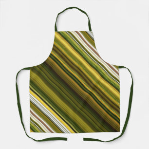 Daisies and Goldenrod Green and Yellow Stripe Apron