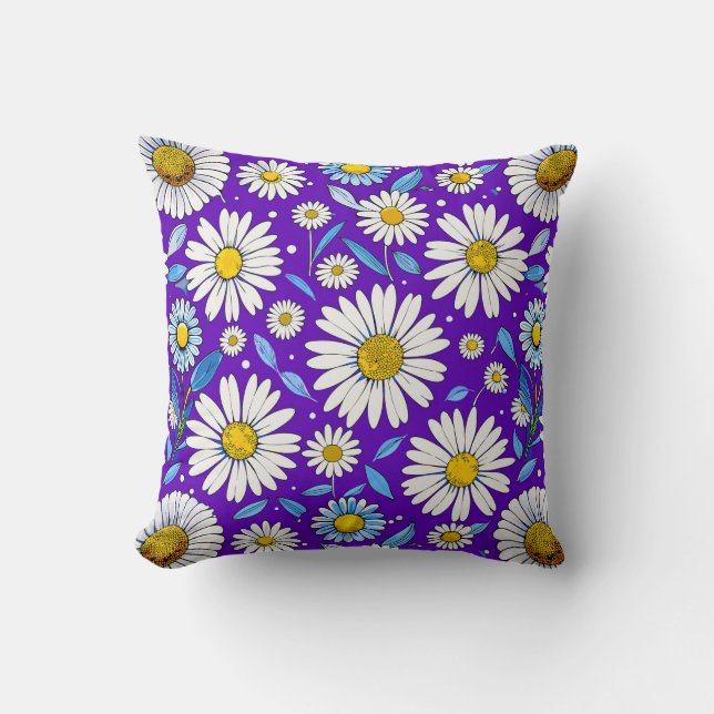 Daisies and Leaves Cushion (Front)