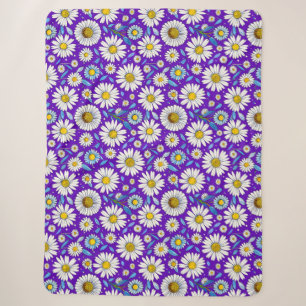 Daisies and Leaves Sherpa Blanket