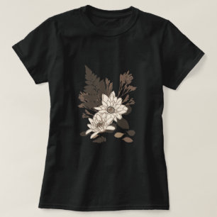 Daisies and Leaves - transparent on cream. T-Shirt