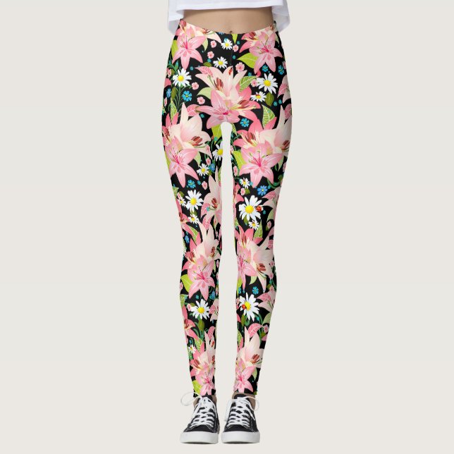 Daisies And Lillies Leggings (Front)