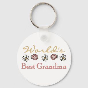 Daisies and Roses World Best Grandma Key Ring