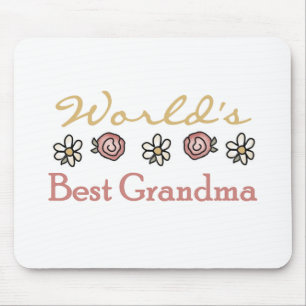 Daisies and Roses World Best Grandma Mouse Pad