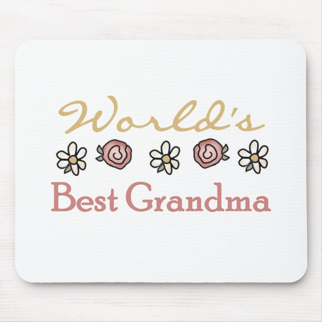 Daisies and Roses World Best Grandma Mouse Pad (Front)