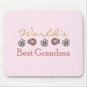 Daisies and Roses World Best Grandma Mouse Pad