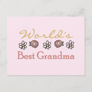 Daisies and Roses World Best Grandma Postcard