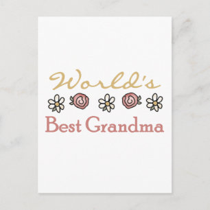 Daisies and Roses World Best Grandma Postcard