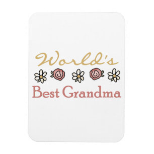 Daisies and Roses World's Best Grandma Gifts Magnet