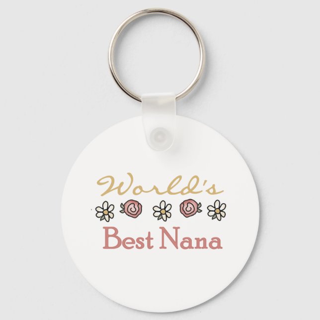Daisies and Roses World's Best Nana Tshirts Key Ring (Front)