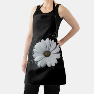 Daisies and shades of grey apron