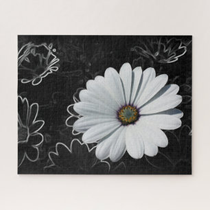 Daisies and shades of grey jigsaw puzzle