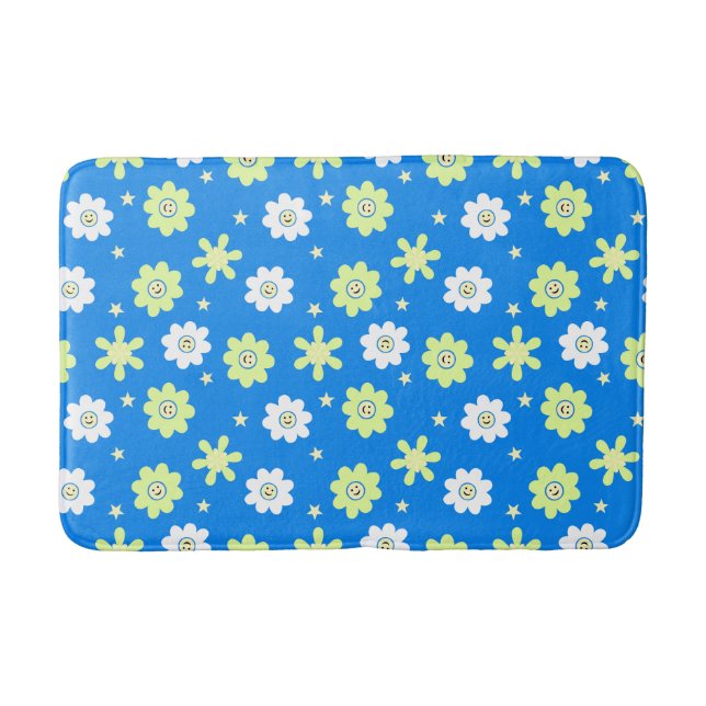 Daisies and Stars Bath Mat (Front)