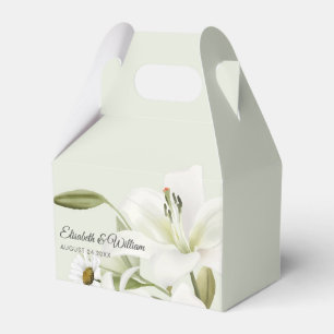 Daisies And White Lilies Light Green Background Fa Favour Box