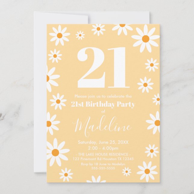 Daisies Birthday Party spring Invitation (Front)