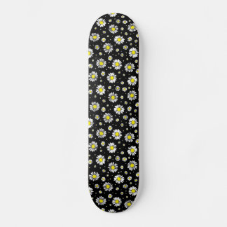Daisies - Black Floral Skateboard