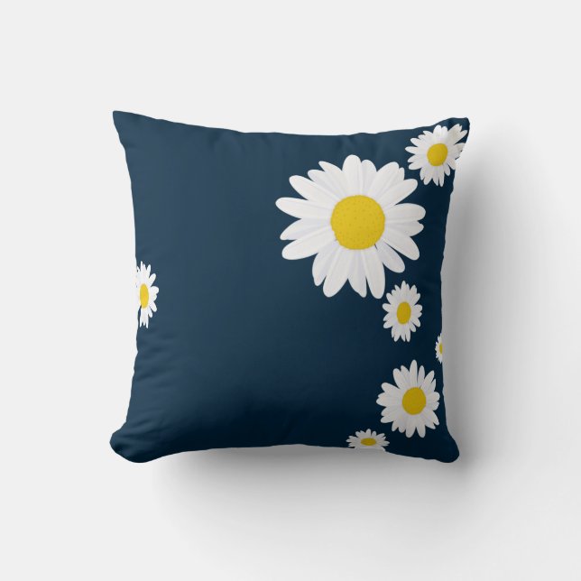 Daisies Blue  Cushion (Front)