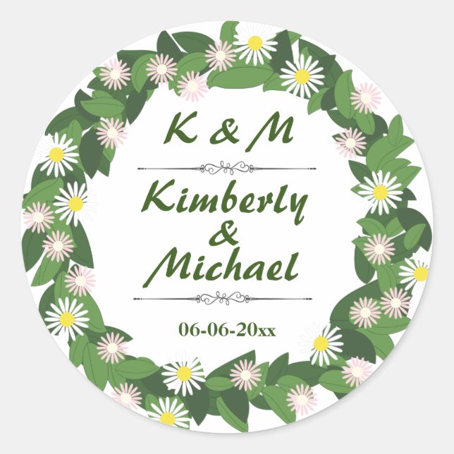 Daisies Classic Round Sticker (Front)