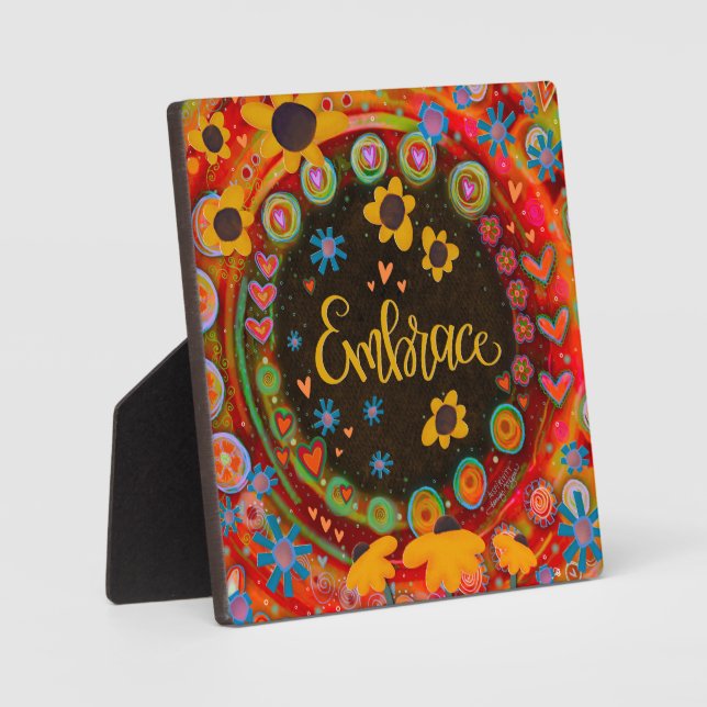 Daisies Cute Embrace Motivational Inspirivity Plaque (Front)