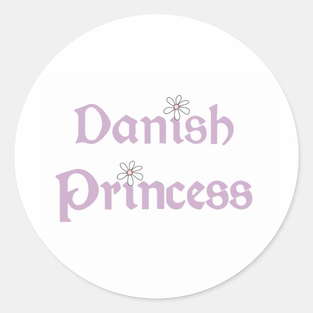 Daisies Danish Princess Classic Round Sticker (Front)