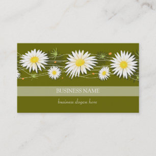 Daisies Dark Background Business Card