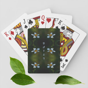 Daisies Dark Green Floral Photographic Playing Cards
