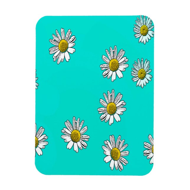 Daisies drawn magnet (Vertical)