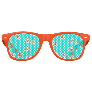 Daisies drawn retro sunglasses