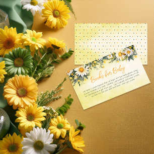 Daisies Floral Baby Shower Books for Baby Enclosure Card